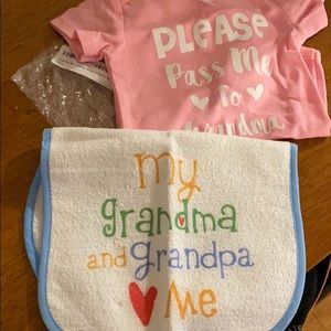 Baby Girls Onsie and Bib 6 months